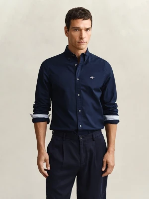 Męska granatowa koszula slim fit z elastycznej bawełny oxford GANT