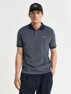 Męska granatowa koszulka polo z piki z bawełny oxford GANT