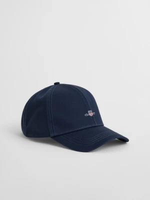 Męska granatowa wysoka czapka z bawełnianego diagonalu GANT