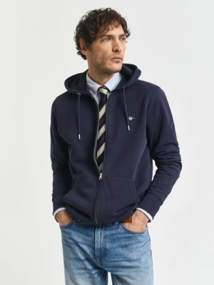 Męska granatowa zapinana bluza z kapturem GANT