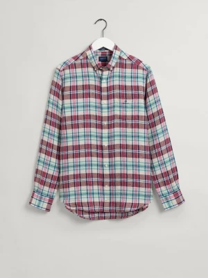 Męska Koszula Lniana Madras Regular Fit GANT