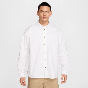 Męska koszula oxford o kroju oversize z długim rękawem Nike Club - Biel