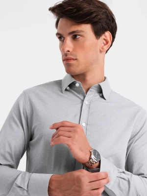 Męska koszula SLIM FIT z ozdobnej tkaniny – szara V2 OM-SHCS-0175
 -                                    L