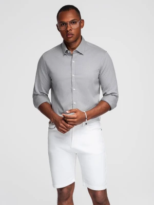 Męska koszula SLIM FIT z ozdobnej tkaniny – szara V2 OM-SHCS-0175
 -                                    S Ombre