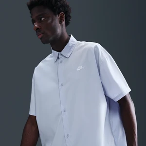 Męska koszula z krótkim rękawem zapinana na guziki Nike Club - Szary