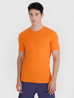 Męska koszulka do biegania 4F 4FWSS25TFTSM1262  - pomarańczowa