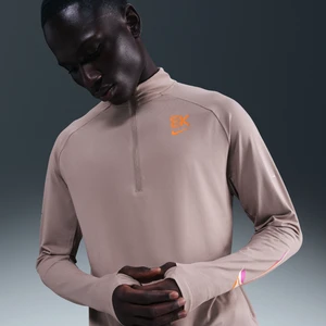 Męska koszulka do biegania Dri-FIT Nike Stride „Eliud Kipchoge” z zamkiem do 1/4 wysokości - Brązowy