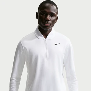 Męska koszulka do golfa z zamkiem 1/2 Nike Velocity Therma-FIT - Biel