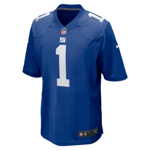 Męska koszulka meczowa do futbolu amerykańskiego Nike NFL Malik Nabers New York Giants - Niebieski