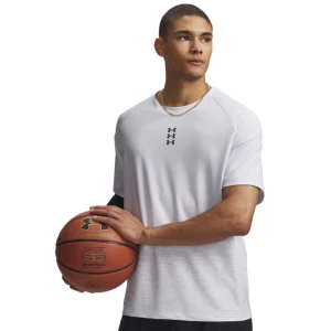 Męska koszulka od koszykówki Under Armour UA Hoops SS Shooting Shirt - szara