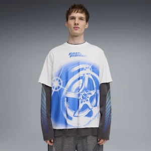 Męska koszulka oversize PUMA x FAST & FURIOUS, Odzież, Biały,