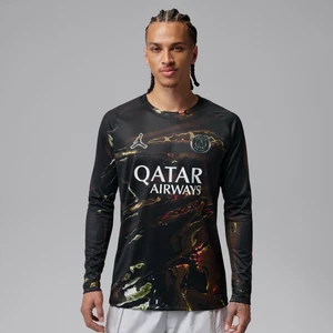Męska koszulka piłkarska Jordan Dri-FIT Paris Saint-Germain Stadium 2026 Night Edition – replika z długim rękawem - Czerń