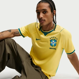 Męska koszulka piłkarska Nike Dri-FIT Brazylia Stadium 2026 (wersja domowa) – replika - Żółty