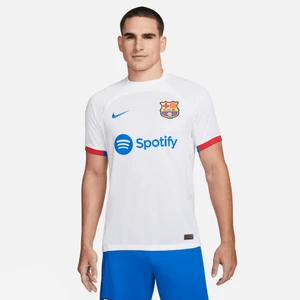 Męska koszulka piłkarska Nike Dri-FIT FC Barcelona Stadium 2023/24 (wersja wyjazdowa) - Biel