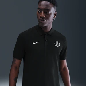 Męska koszulka piłkarska polo Nike Dri-FIT Chelsea F.C. The Nike Polo (wersja trzecia) - Czerń