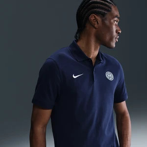 Męska koszulka piłkarska polo Nike Dri-FIT Inter Mediolan The Nike Polo - Niebieski
