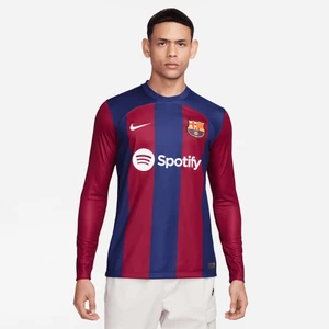Męska koszulka piłkarska z długim rękawem Nike Dri-FIT FC Barcelona Stadium 2023/24 (wersja domowa) - Niebieski