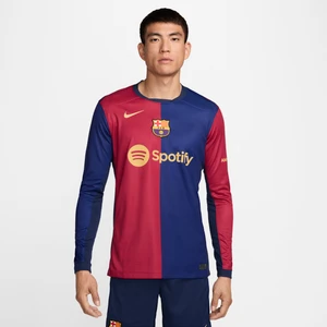 Męska koszulka piłkarska z długim rękawem Nike Dri-FIT FC Barcelona Stadium 2024/25 (wersja domowa) – replika - Niebieski