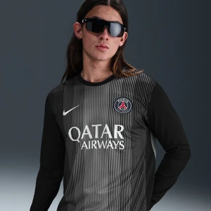 Męska koszulka piłkarska z długim rękawem Nike Dri-FIT Paris Saint-Germain Stadium Goalkeeper 2025/26 – replika - Czerń