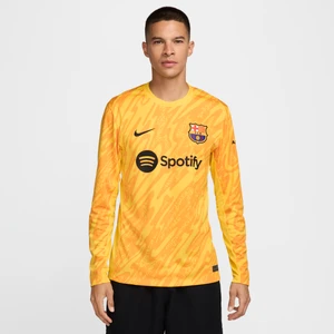 Męska koszulka piłkarska z długim rękawem Nike FC Barcelona Stadium Goalkeeper 2024/25 – replika - Żółty