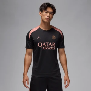 Męska koszulka piłkarska z dzianiny z krótkim rękawem Jordan Dri-FIT Paris Saint-Germain Strike (wersja trzecia) - Czerń