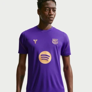 Męska koszulka piłkarska z krótkim rękawem Kobe Dri-FIT FC Barcelona Strike (wersja wyjazdowa) - Fiolet Nike