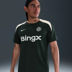 Męska koszulka piłkarska z krótkim rękawem Nike Dri-FIT Chelsea F.C. Strike - Zieleń