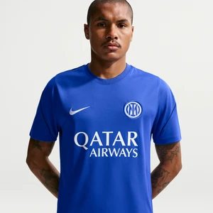 Męska koszulka piłkarska z krótkim rękawem Nike Dri-FIT Inter Mediolan Strike - Niebieski