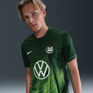 Męska koszulka piłkarska z krótkim rękawem Nike Dri-FIT Vfl Wolfsburg Stadium 2025/2026 (wersja domowa) – replika - Zieleń