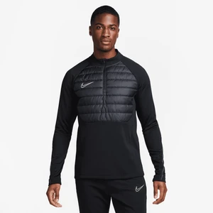 Męska koszulka piłkarska z zamkiem 1/2 Therma-FIT Nike Academy Winter Warrior - Czerń