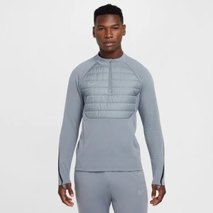 Męska koszulka piłkarska z zamkiem 1/2 Therma-FIT Nike Academy Winter Warrior - Szary