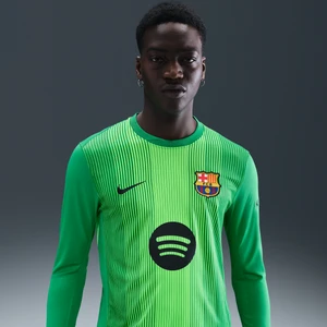 Męska koszulka piłkarskia z długim rękawem Nike Dri-FIT FC Barcelona Stadium Goalkeeper 2025/26 – replika - Zieleń