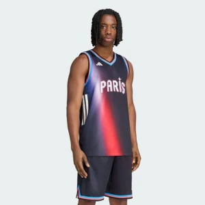 Męska koszulka podstawowa Paris Basketball Adidas czarny
