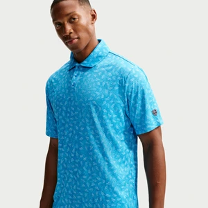 Męska koszulka polo do golfa Dri-FIT Grass Print Nike Par - Niebieski