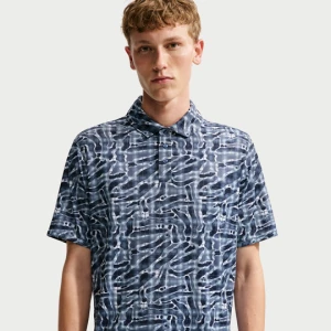 Męska koszulka polo do golfa Dri-FIT Tartan Camo Print Nike Par - Niebieski