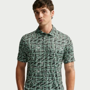 Męska koszulka polo do golfa Dri-FIT Tartan Camo Print Nike Par - Zieleń