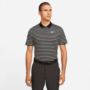 Męska koszulka polo do golfa w paski Nike Dri-FIT Victory - Czerń