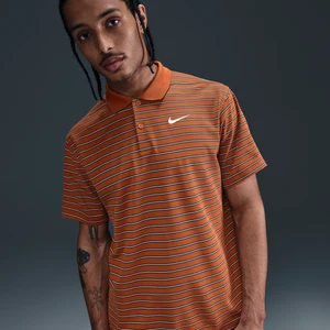 Męska koszulka polo do golfa w paski Nike Dri-FIT Victory - Pomarańczowy