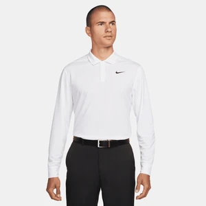 Męska koszulka polo do golfa z długim rękawem Nike Dri-FIT Victory - Biel