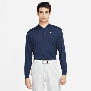 Męska koszulka polo do golfa z długim rękawem Nike Dri-FIT Victory - Niebieski
