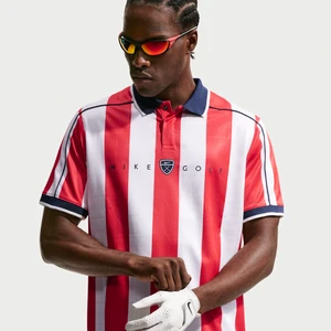 Męska koszulka polo do golfa z krótkim rękawem Dri-FIT Nike Fairway Fresh - Czerwony