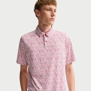 Męska koszulka polo do golfa z mikronadrukiem Dri-FIT Nike Velocity - Czerwony