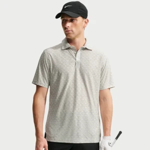 Męska koszulka polo do golfa z mikronadrukiem Nike Tailored Performance - Szary