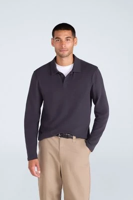 Męska koszulka polo z długim rękawem Ollie - Black Animal