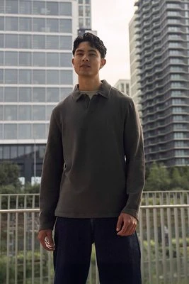 Męska koszulka polo z długim rękawem Ollie - Green Animal