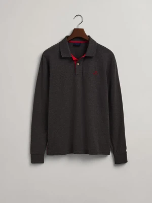 Męska Koszulka Rugby z Piki z Kołnierzykiem W Kontrastowym Kolorze I Długim Rękawem GANT