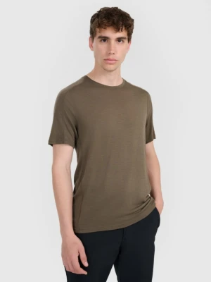 Męska koszulka trekkingowa 4F 4FWAW25TFTSM1526 - oliwkowa