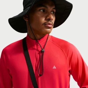 Męska koszulka trekkingowa z długim rękawem i zamkiem 1/4 Dri-FIT ACG „Wildsee” - Czerwony Nike