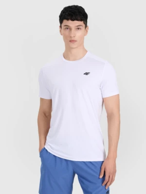 Męska koszulka treningowa 4F 4FWMM00TFTSM1830 - biała