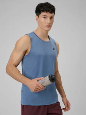 Męska koszulka treningowa bez rękawów 4F 4FWSS26TFSLM0744 - denim